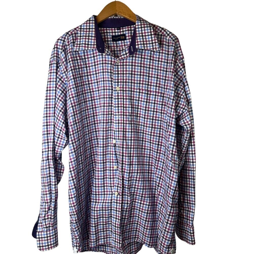 Paul Rosen Colorful Plaid Heritage Men's Long Sleeve Preppy Button Up Size XXL